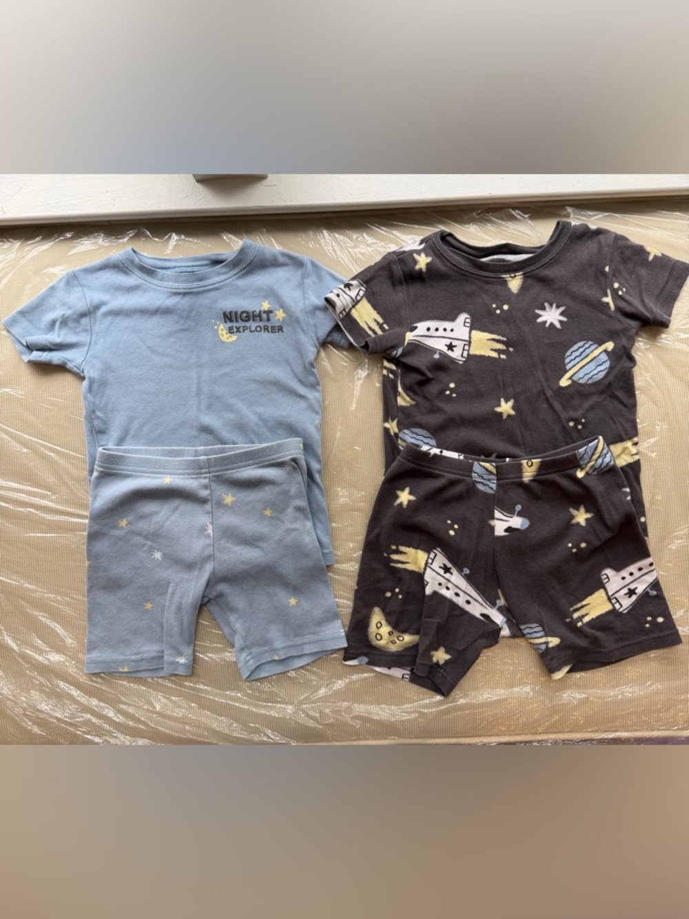 Carter's Light Blue Toddler Space pj sets